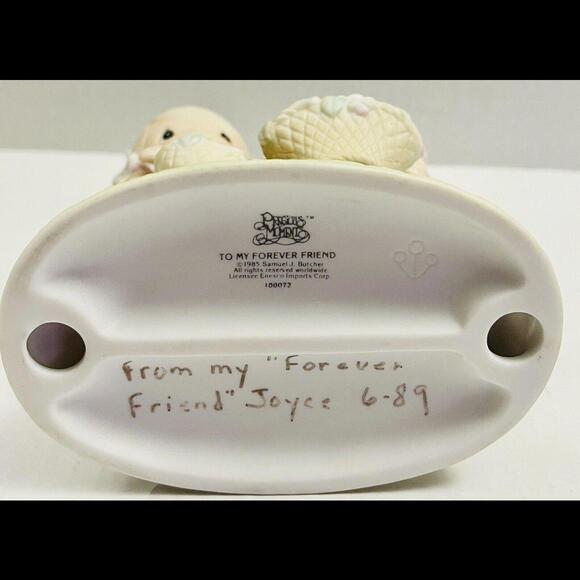 Vintage Precious Moments, “TO MY FOREVER FRIEND” (#100072) - 1985, PorcelainFig. - Picture 7 of 7